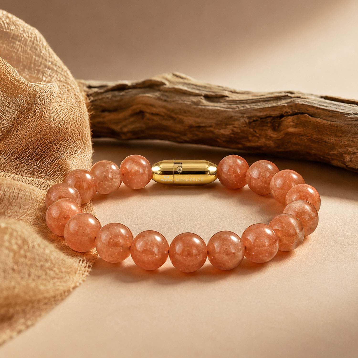 Positivity Sunstone(Suryakant Mani) Natural Stone Bracelet with Magsnap 2