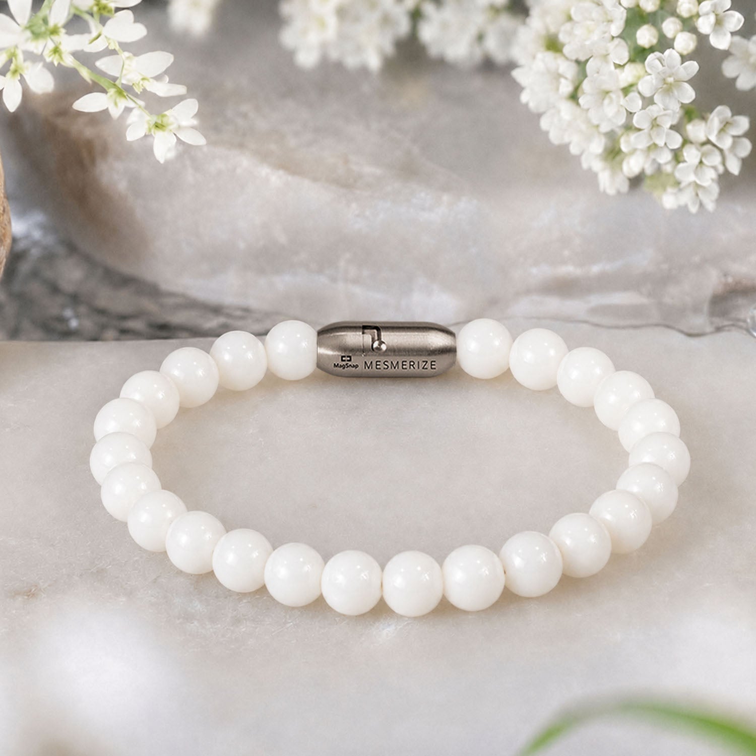 Tranquil White Coral Bracelet Natural Stone Bracelet With MagSnap2