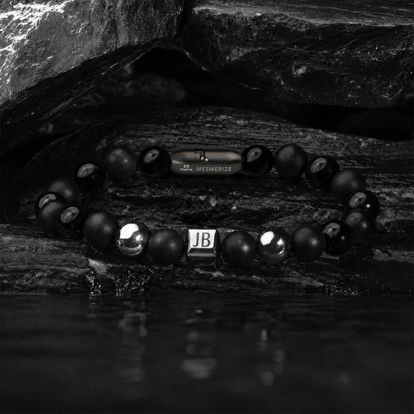 Personalised Stealth Gloss Black Bracelet With Magsnap2