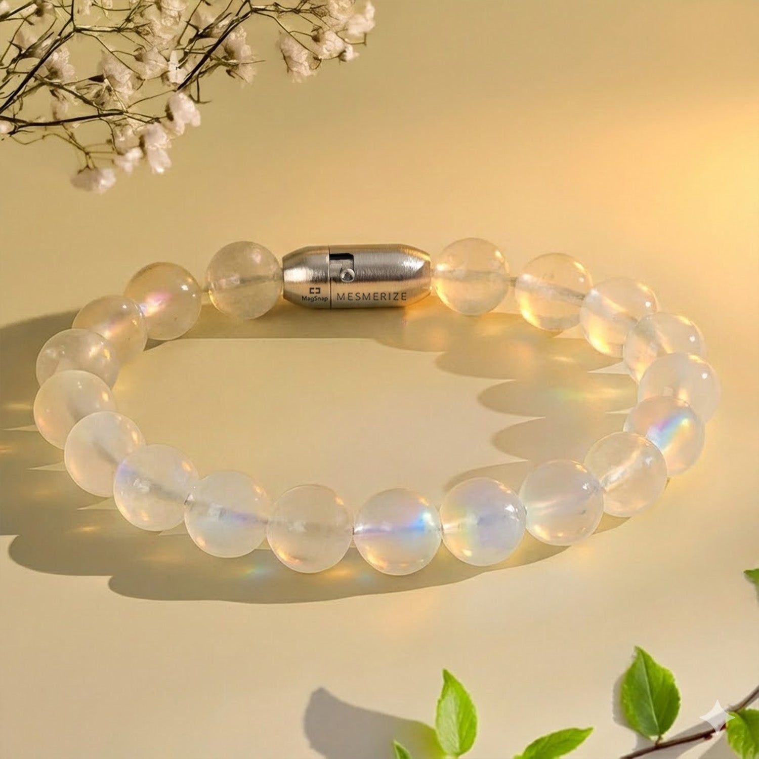 Intuitive Rainbow Moonstone Natural Stone Bracelet With MagSnap 2