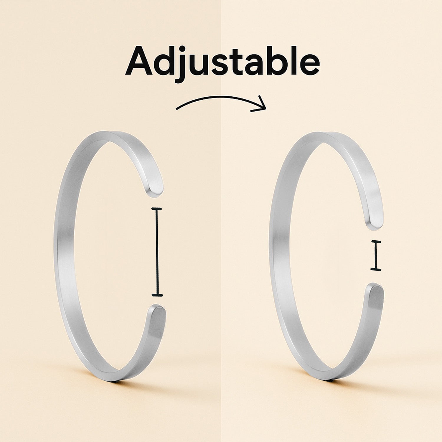 Matte Cuff Adjustable Bracelet Silver