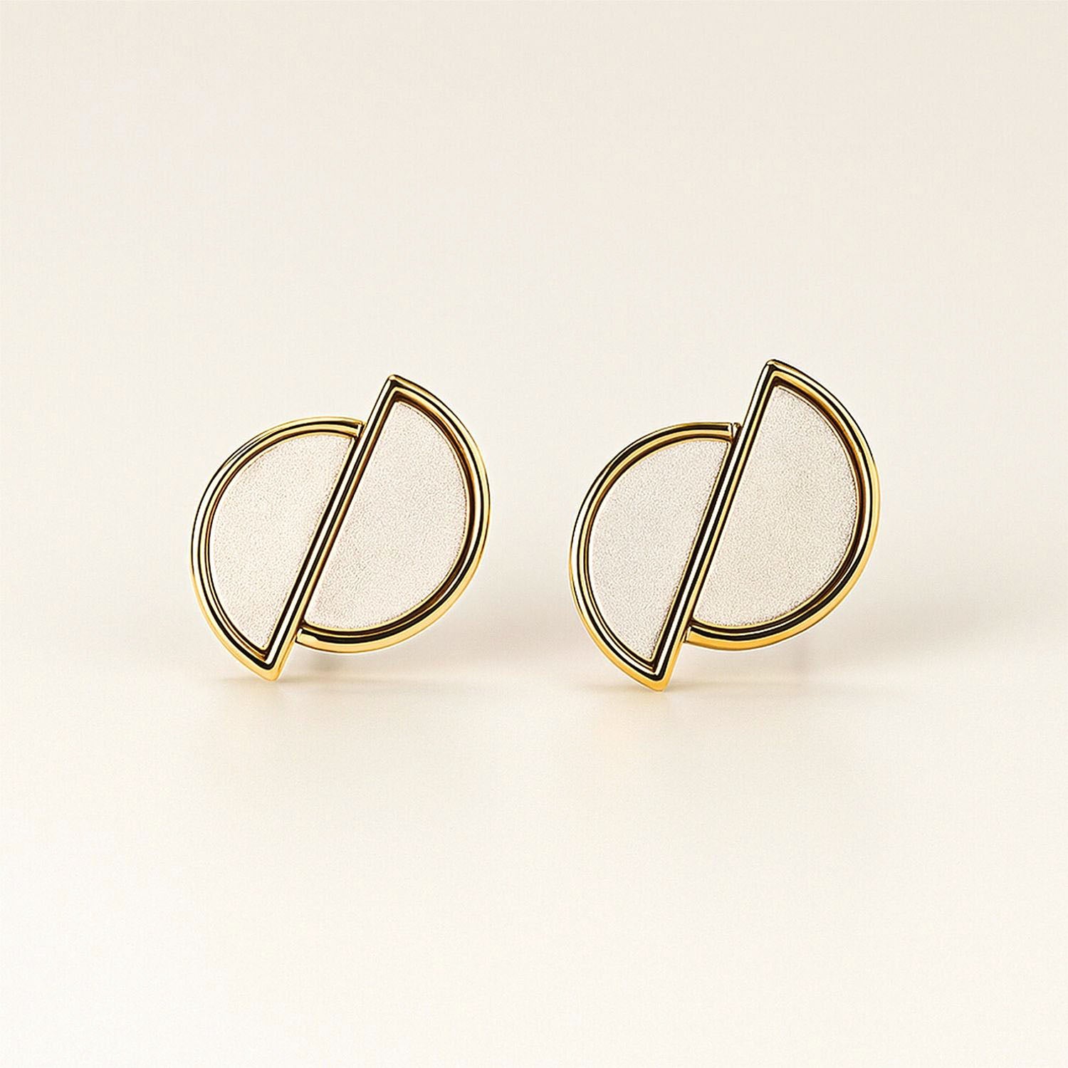Amara Gold Half-Moon Stud Earrings