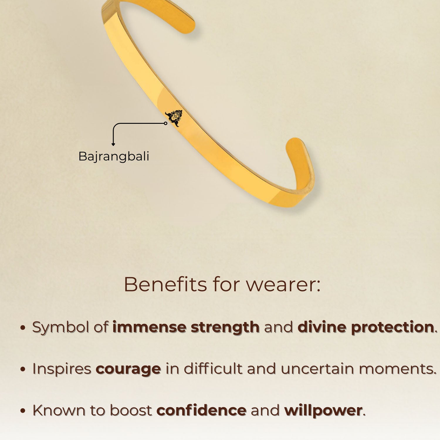 Bajrangbali Gloss Cuff Adjustable Bracelet Silver