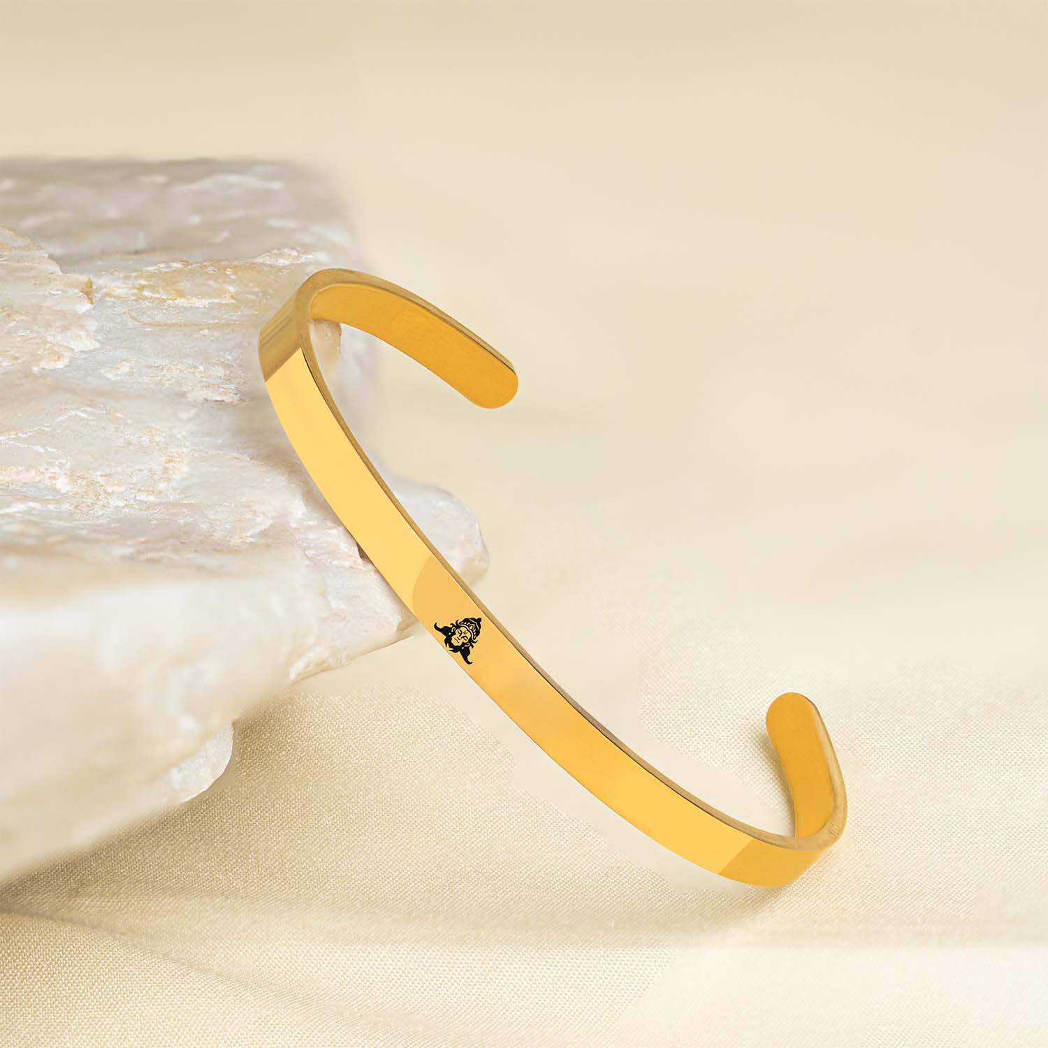 Bajrangbali Gloss Cuff Adjustable Bracelet Gold