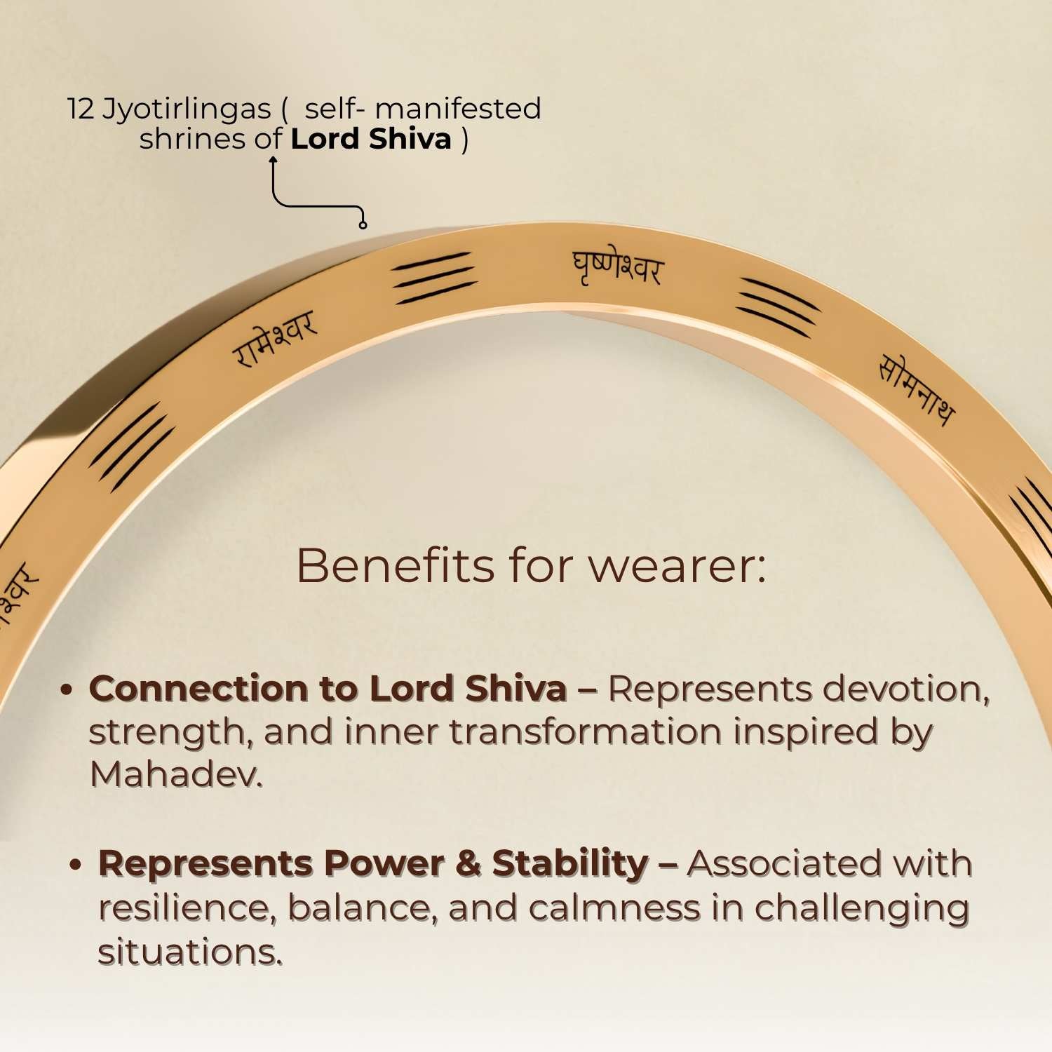 12 Jyotirling MicroCarved Classic Round Kada Silver