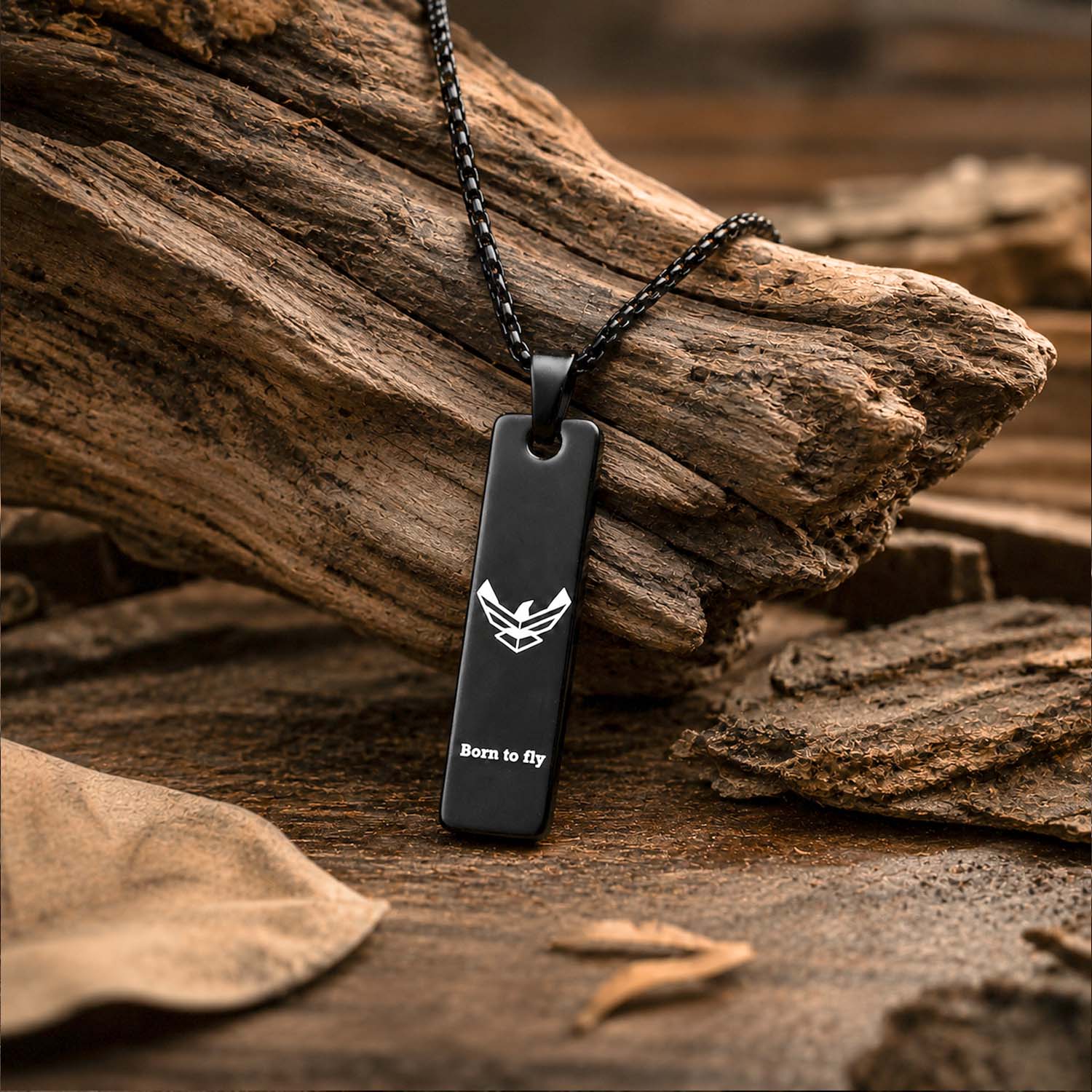Black Airforce Combat Mini Bar Necklace