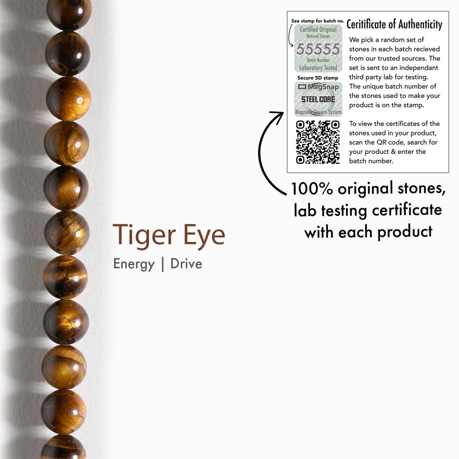 Natural Stone Jewellery Courageous Tiger Eye Natural Stone Bracelet With Magsnap