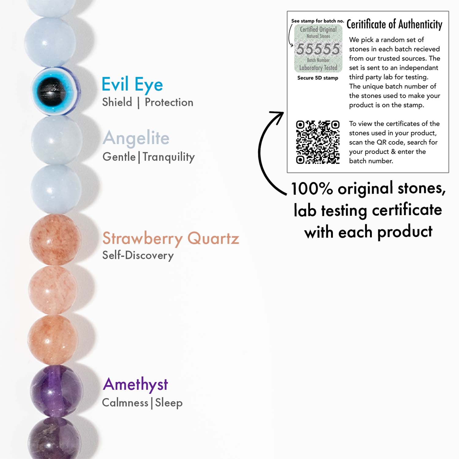 Divine Aura Evil eye Natural Stone Bracelet Elastic