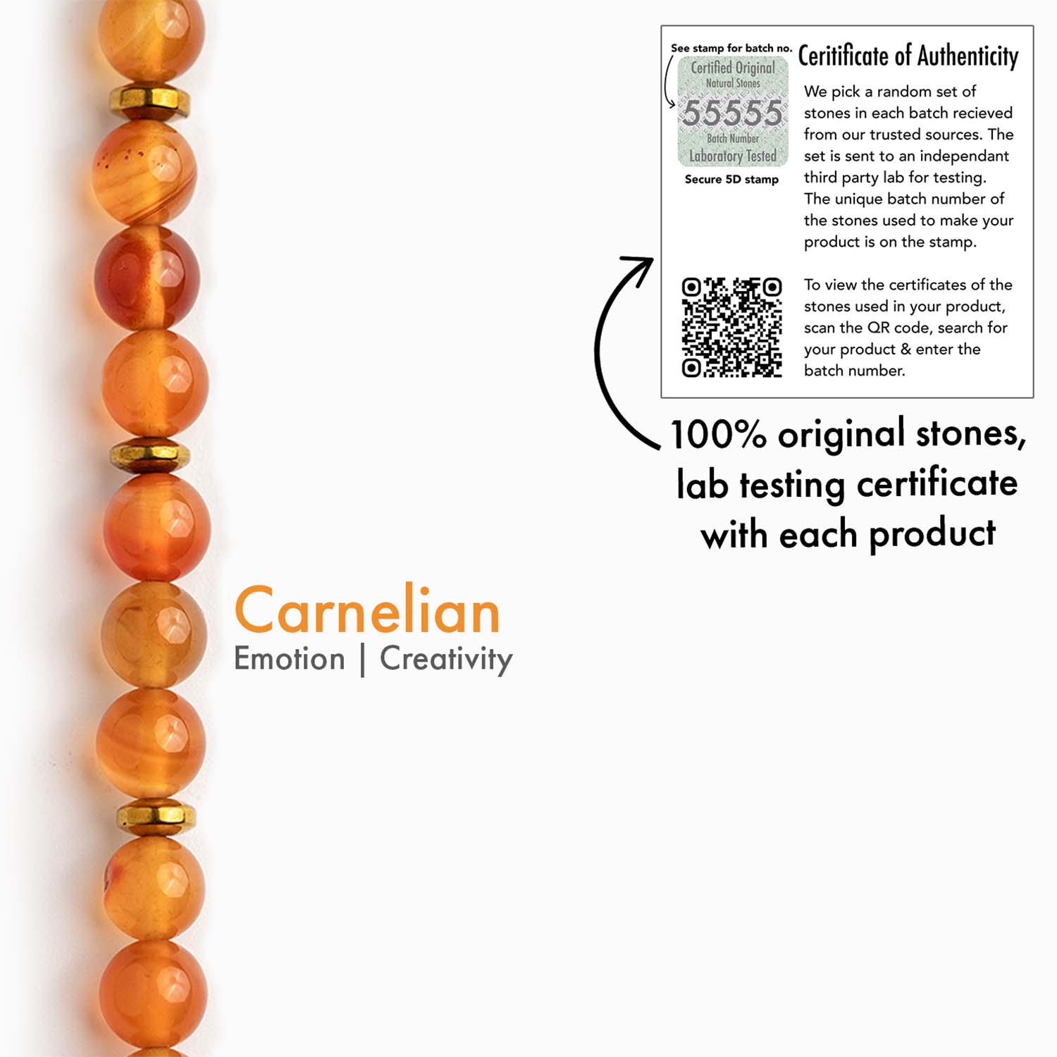 Empowering Carnelian Natural Stone Elastic Bracelet