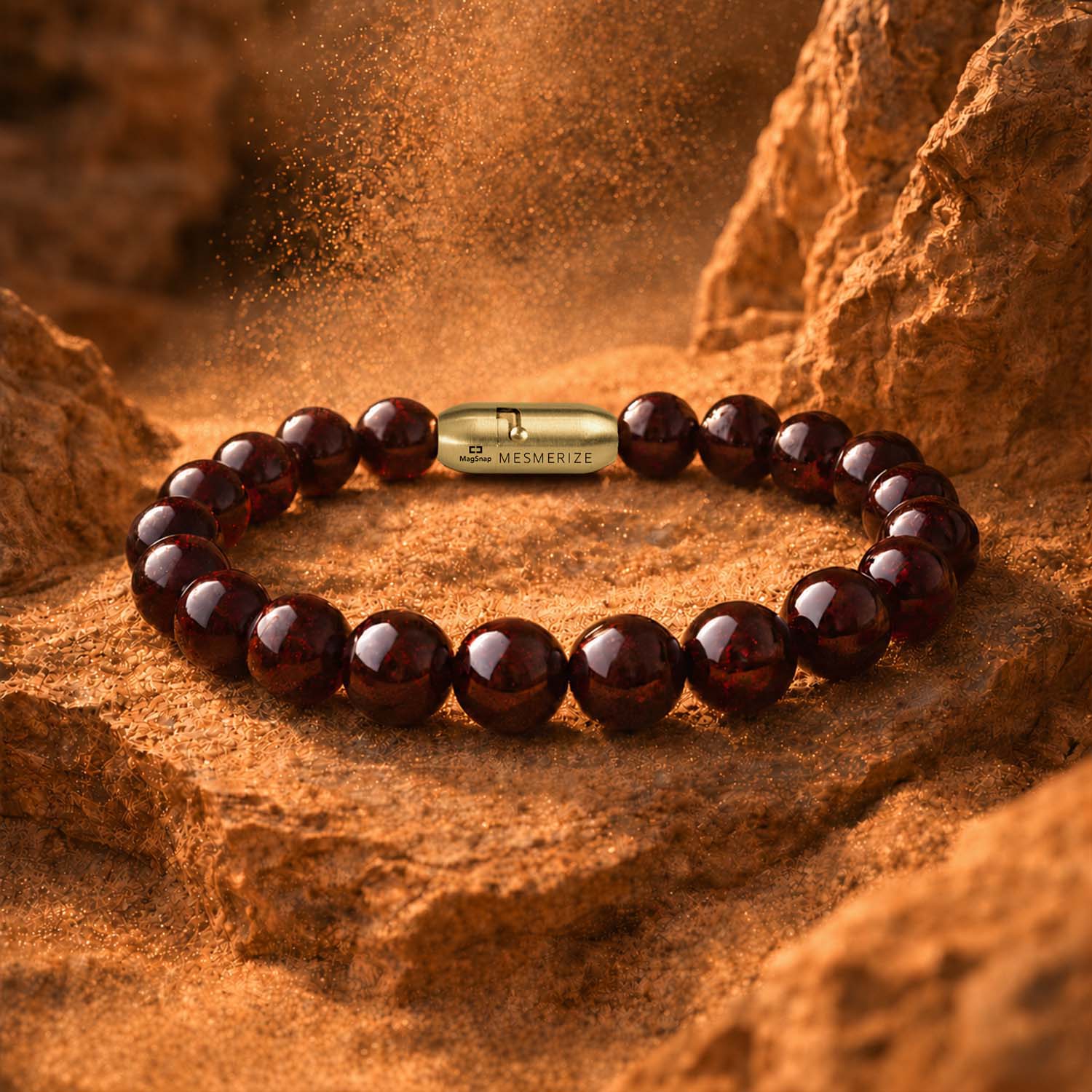 Energizing Garnet Natural Stone Bracelet with Magsnap 2