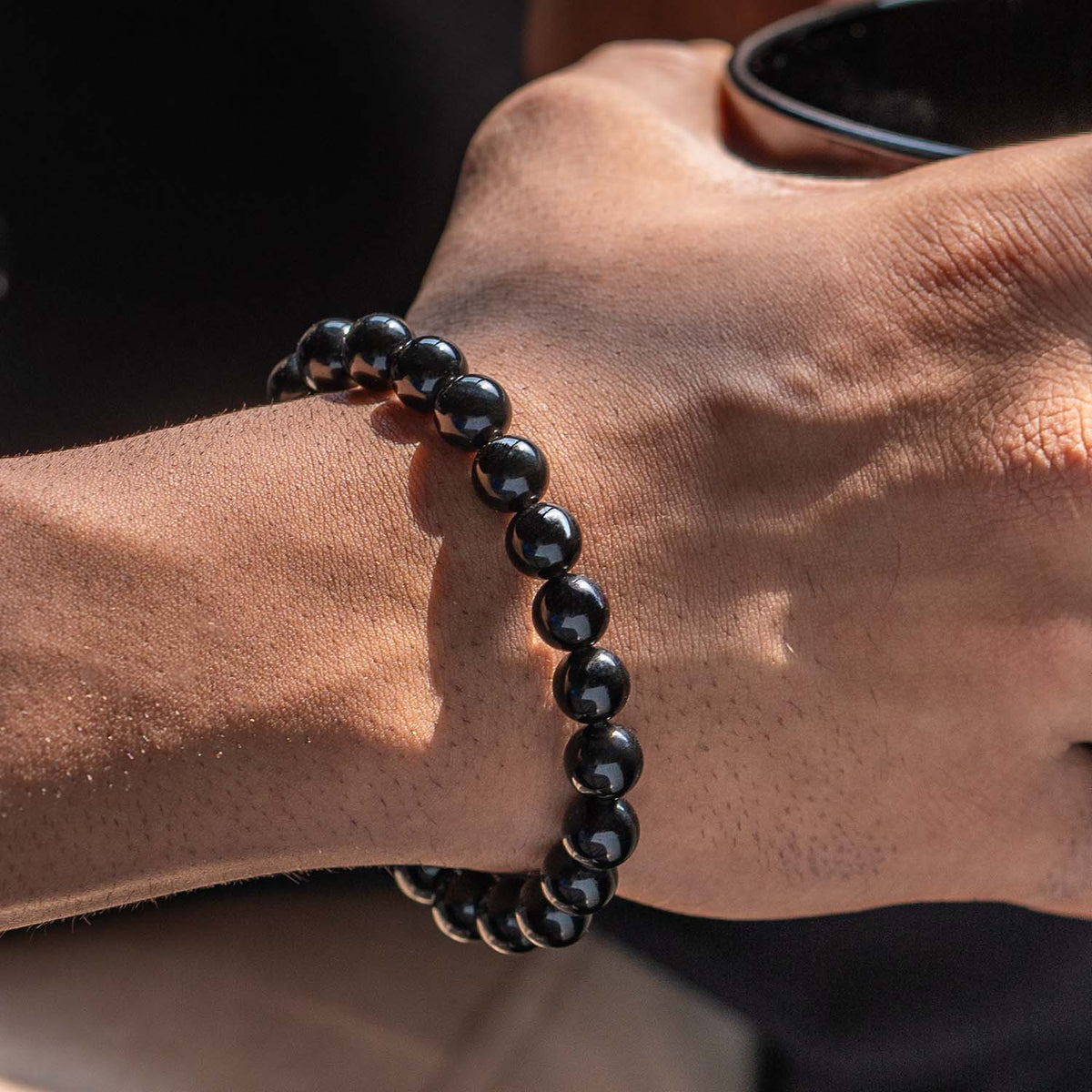 Grounding Black Obsidian Natural Stone Bracelet 2