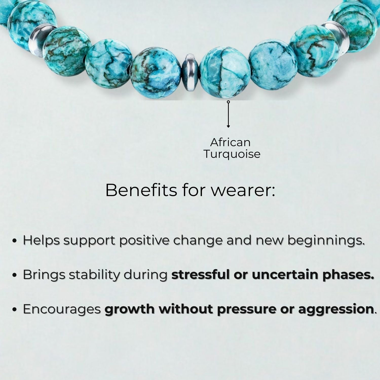 Harmony African Turquoise Natural Stone Elastic Bracelet