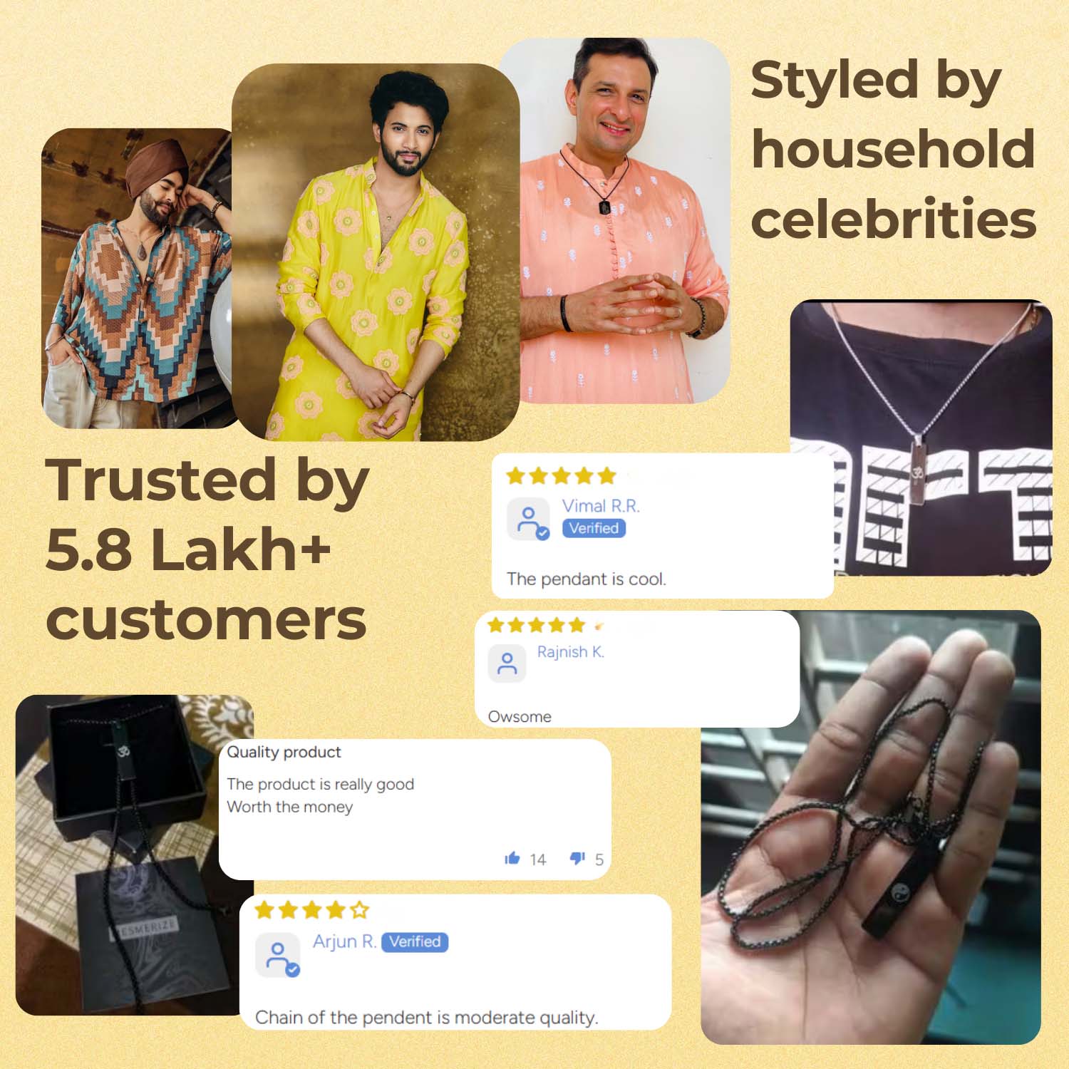 Devotional Ganpati Shloka Mini Tag Necklace Silver