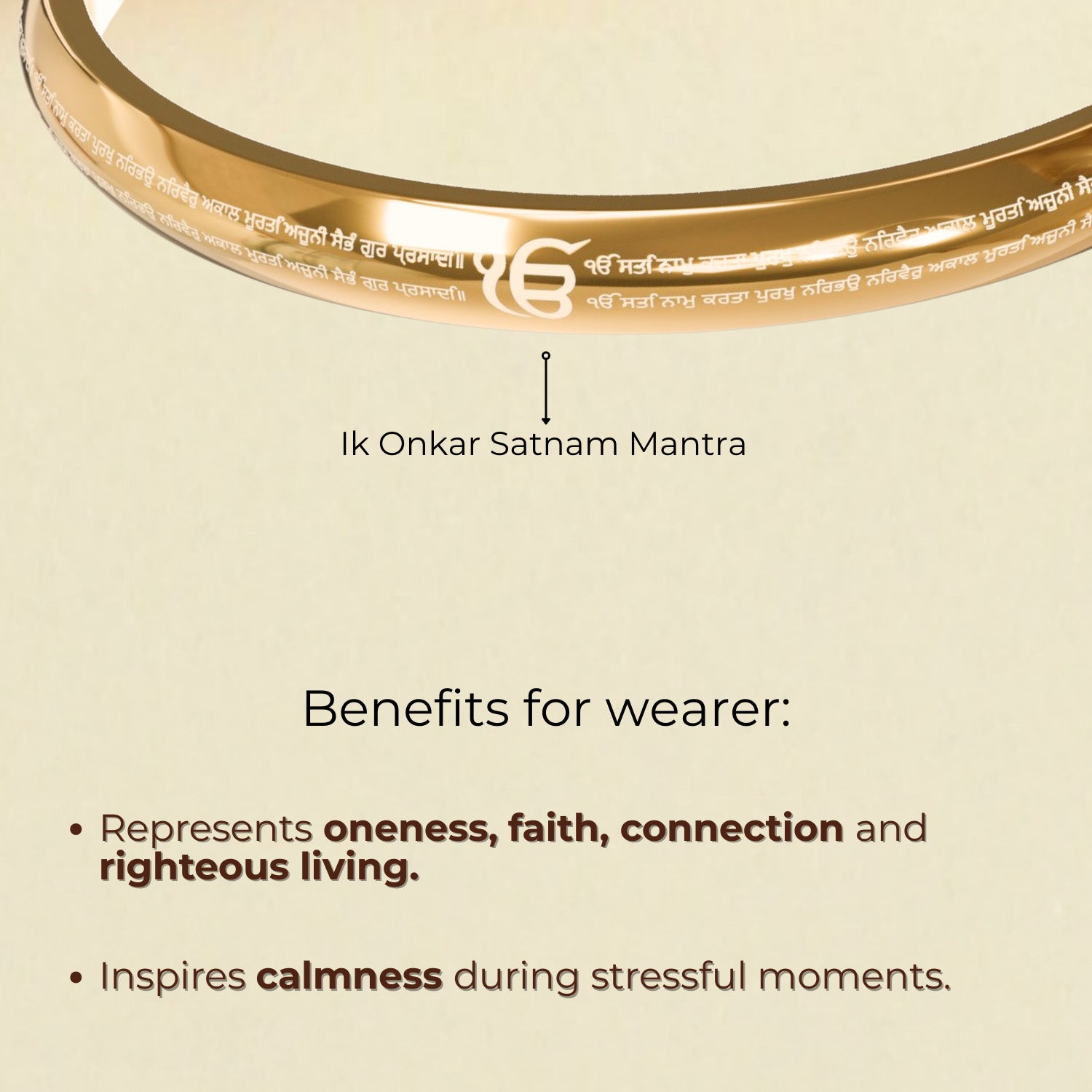 Round Curve Ik Omkar Satnam Mantra Kada Black