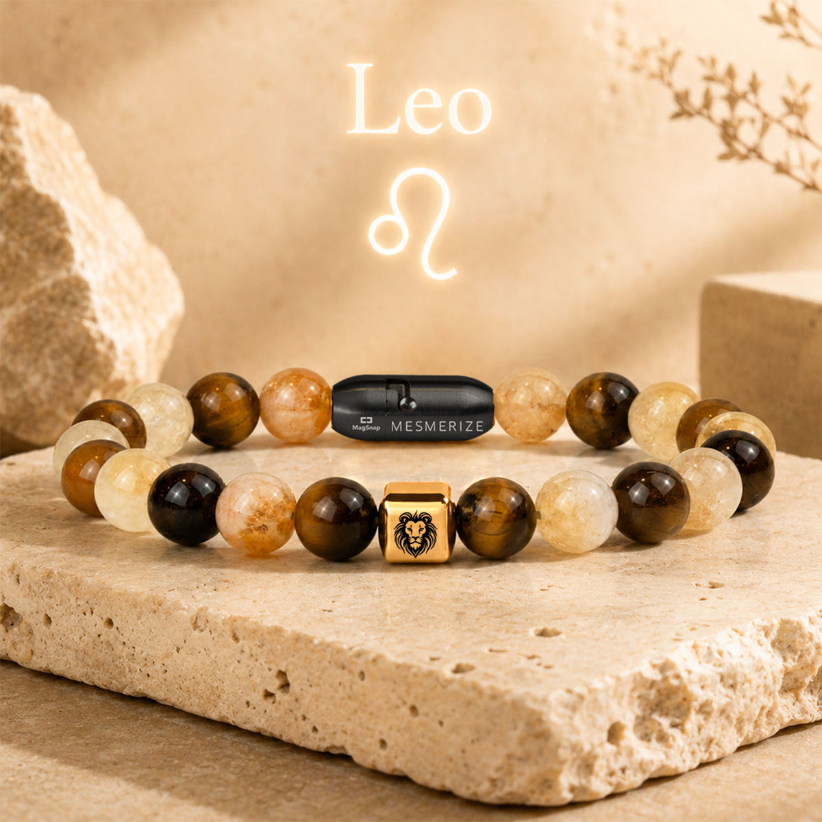Leo (Singh) Zodiac Stone Bracelet with MagSnap 4