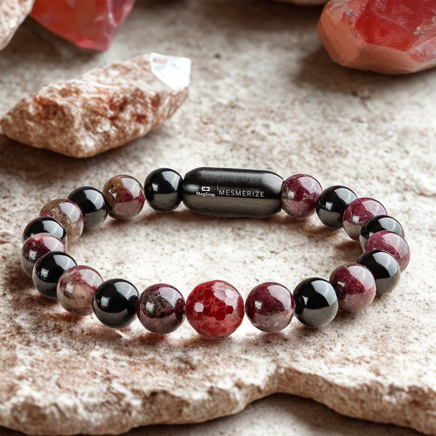 Luminous Ruby Natural Stone Bracelet With MagSnap2