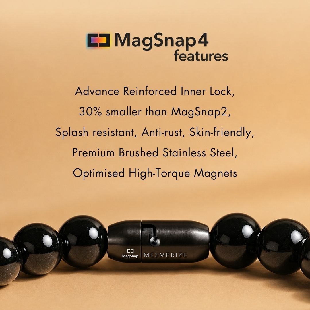 925 Sterling Silver Super 11 Chakra Natural Stone Bracelet With MagSnap2