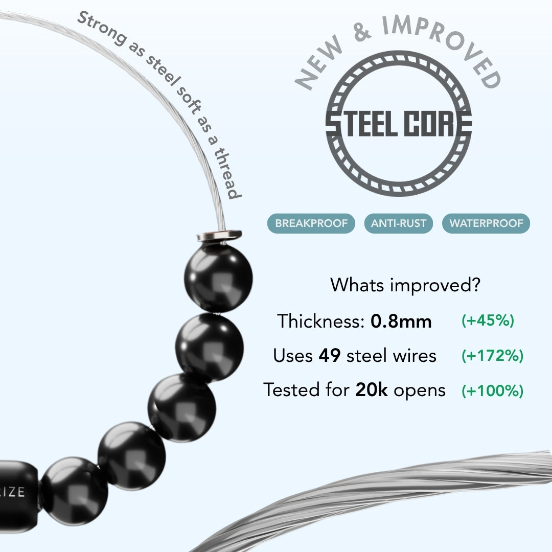 Personalised Stealth Gloss Black Bracelet With Magsnap2