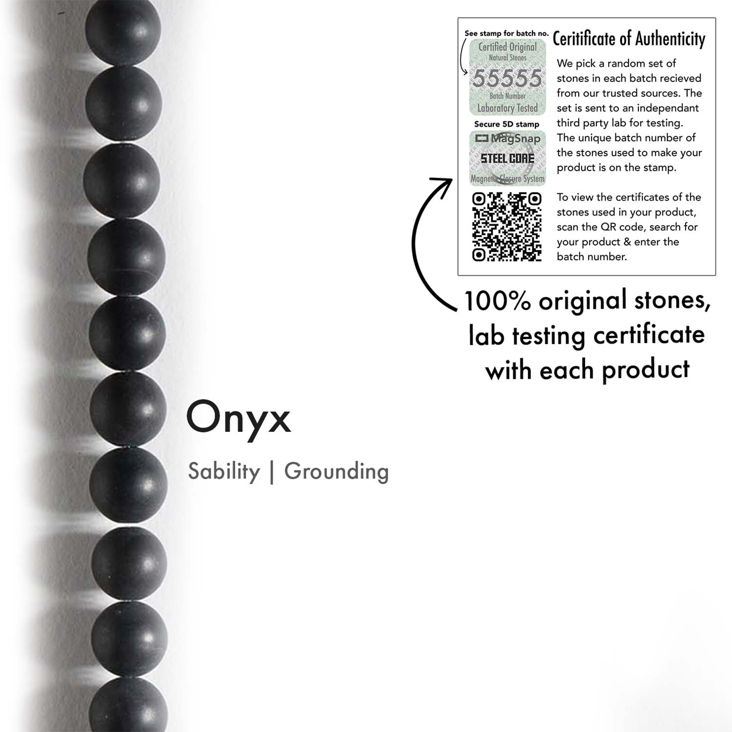 Natural Stone Jewellery Onyx Natural Stone Bracelet with MagSnap