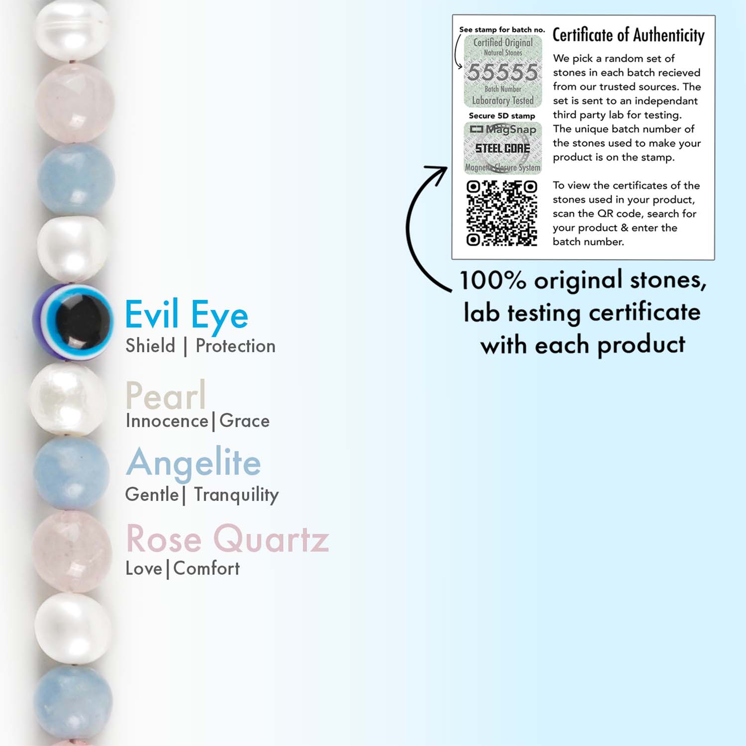 Peaceful Aura Natural Stone Bracelet with MagSnap2