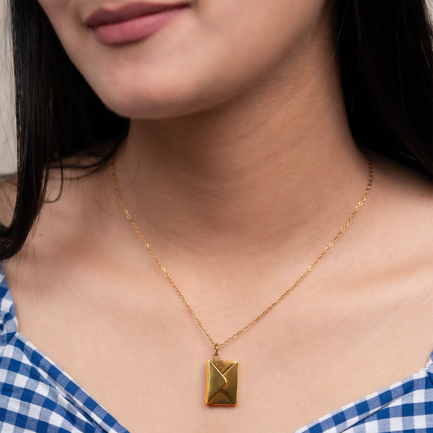 Personalised Envelope Necklace Gold