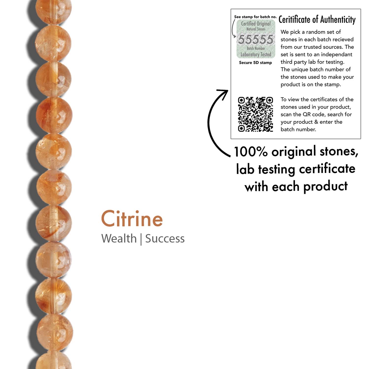 Radiant Joy Citrine Natural Stone Elastic Bracelet