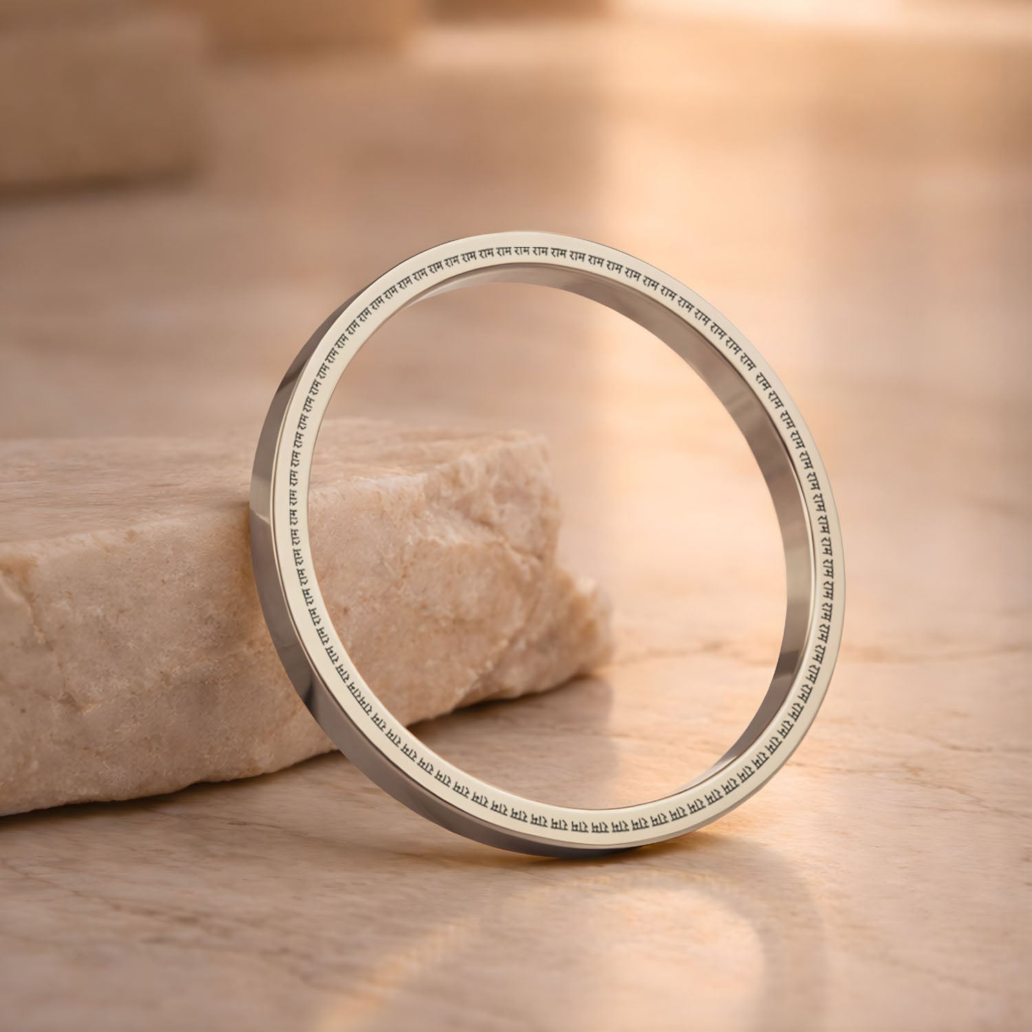 Ram MicroCarved Classic Round Kada Silver