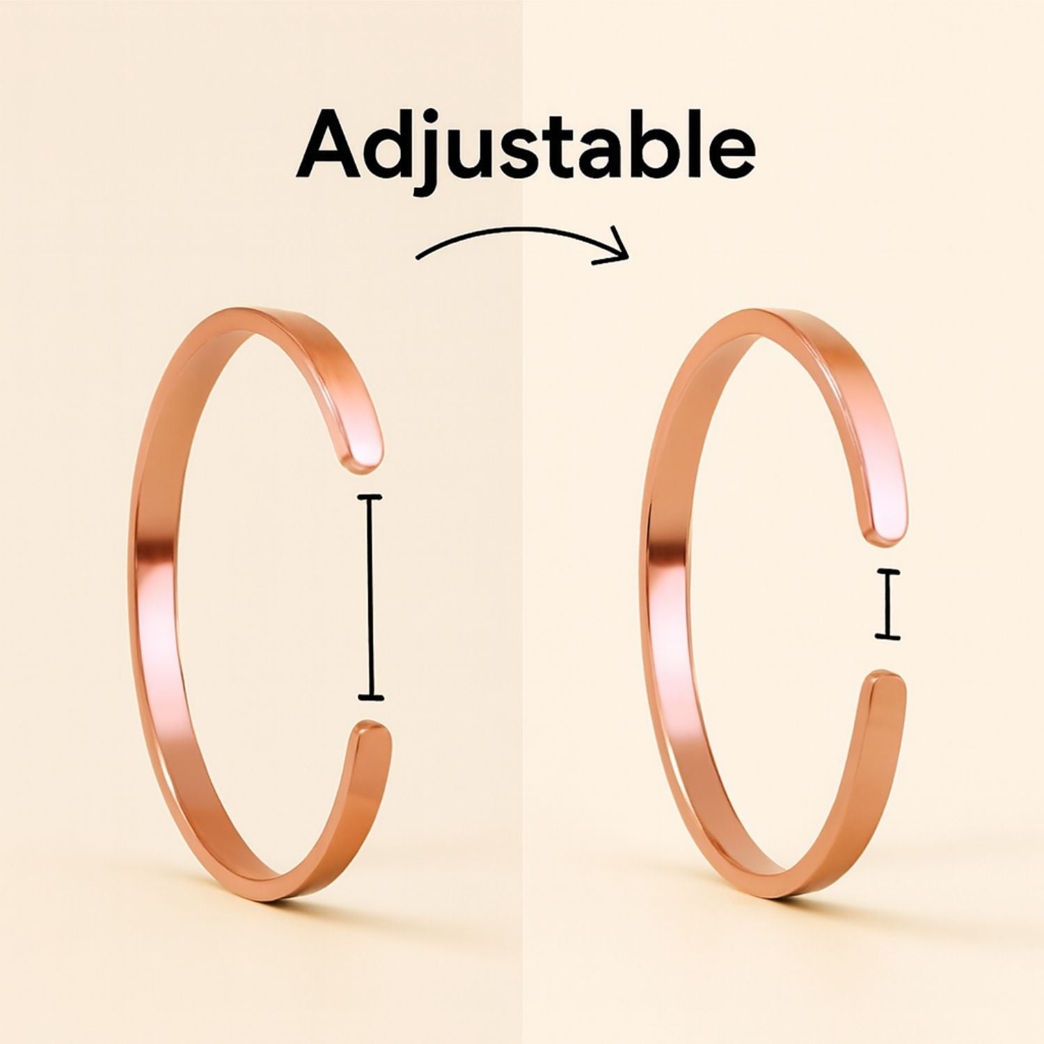Ik Onkar Gloss Cuff Adjustable Bracelet Rose Gold