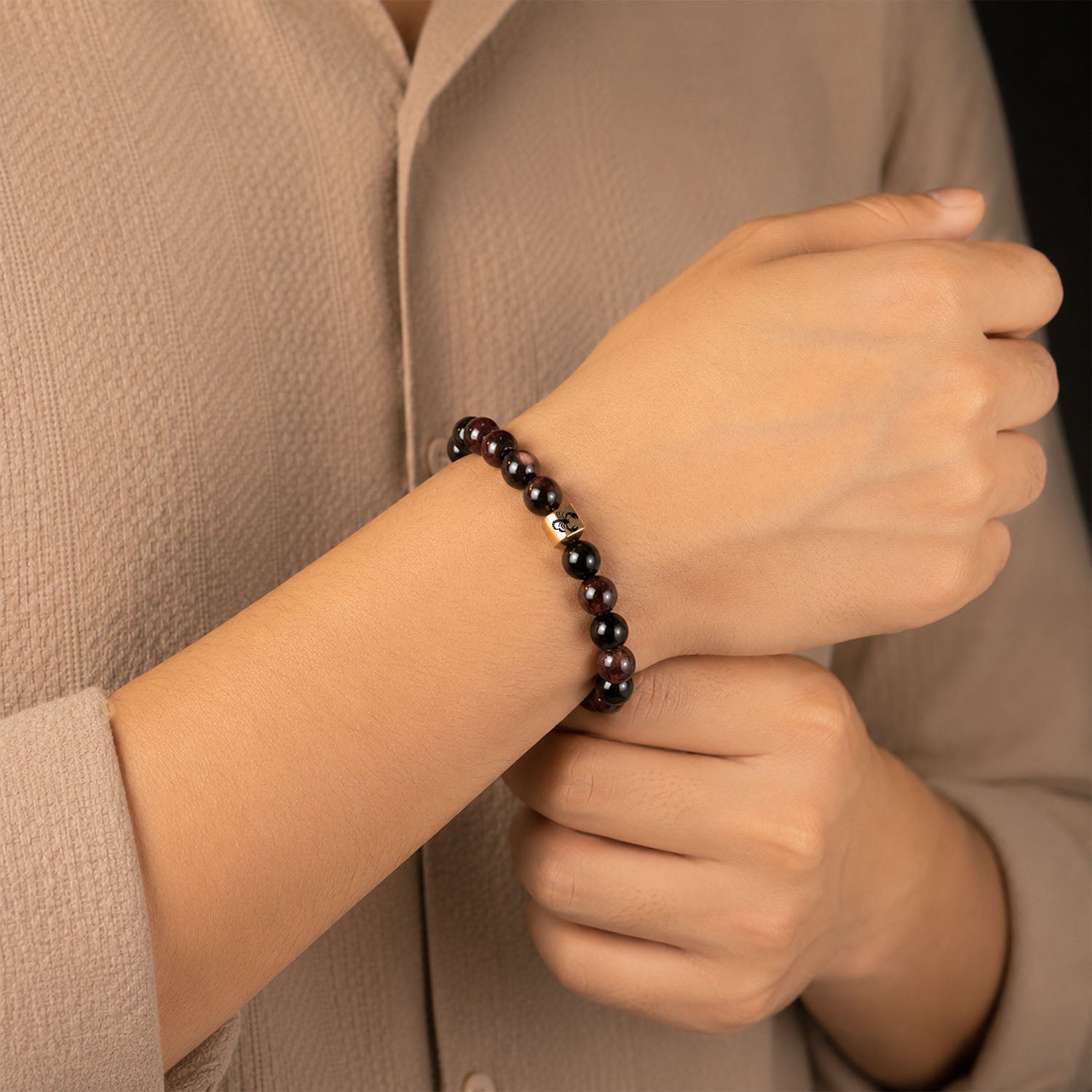 Scorpio (Vrishchik) Zodiac Stone Bracelet with MagSnap 4