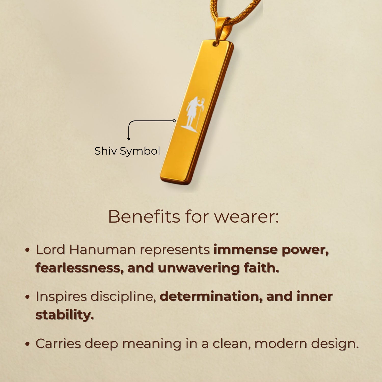 Shiv Mini Tag Necklace Gold