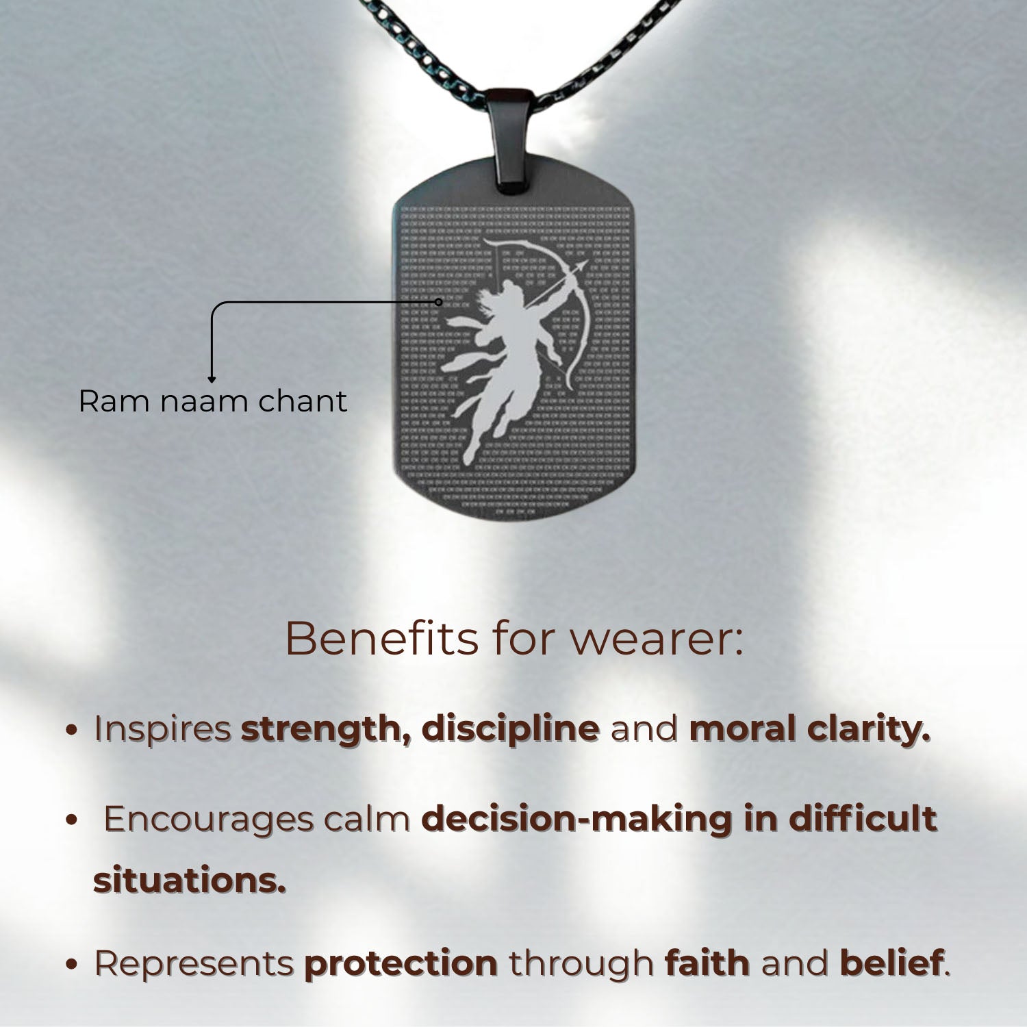 Ram MicroCarved Tag Necklace Gold