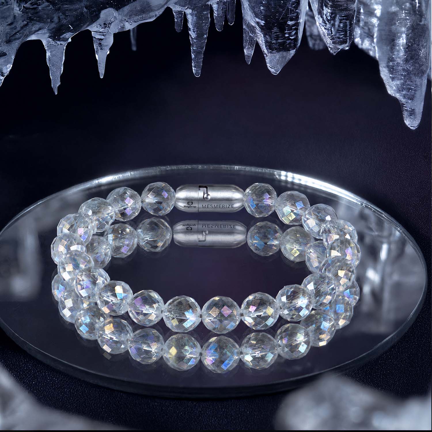 Starlit Aura Quartz Natural Stone Bracelet with MagSnap2