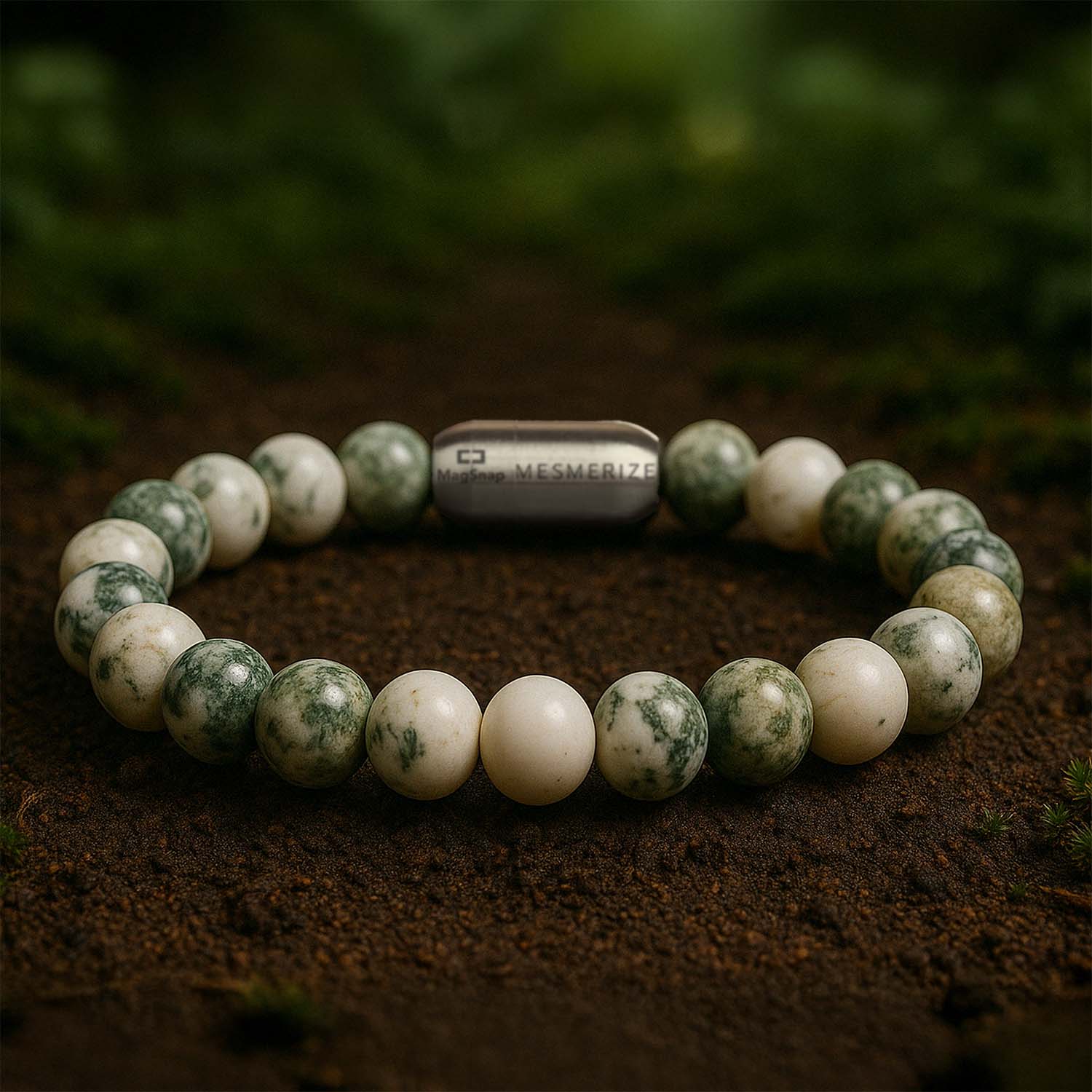 Evergreen Tree Agate(Vriksh Sulemaanee) Natural Stone Bracelet with Magsnap2