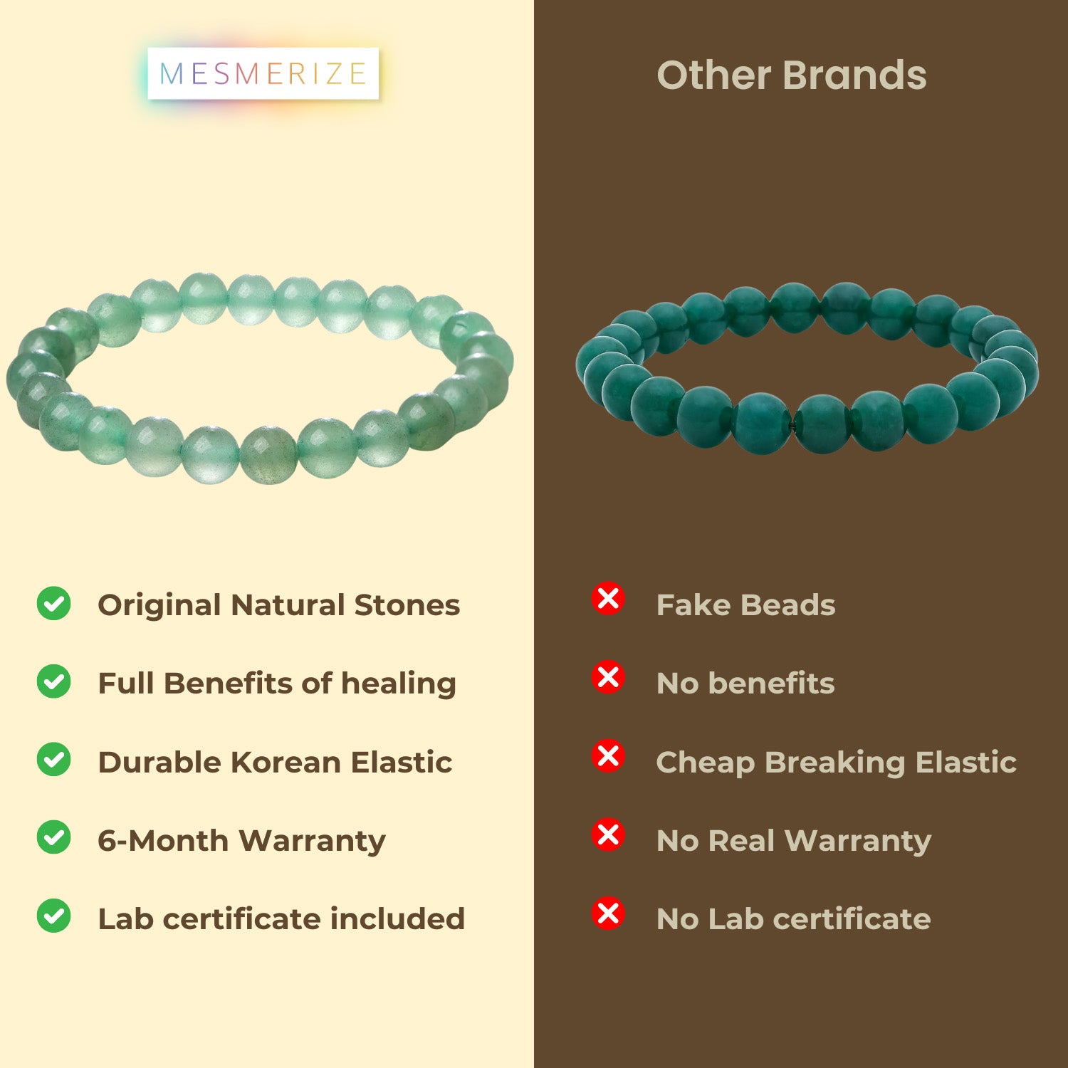 Healing Touch Aventurine Natural Stone Elastic Bracelet