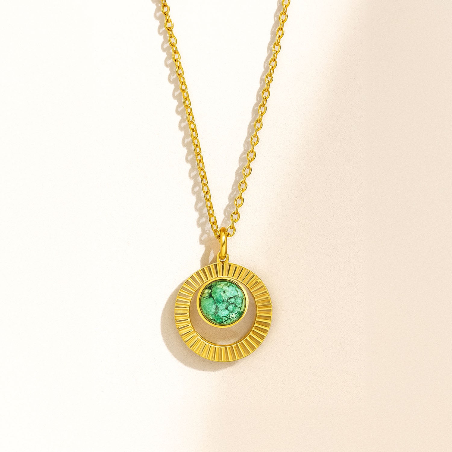 Valentina Pave Gold Necklace with Emerald Stone