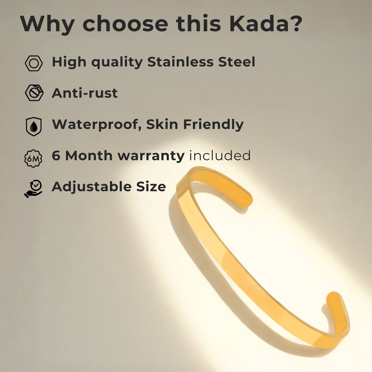 Maha Mrintujay Mantra Gloss Cuff Adjustable Bracelet Black