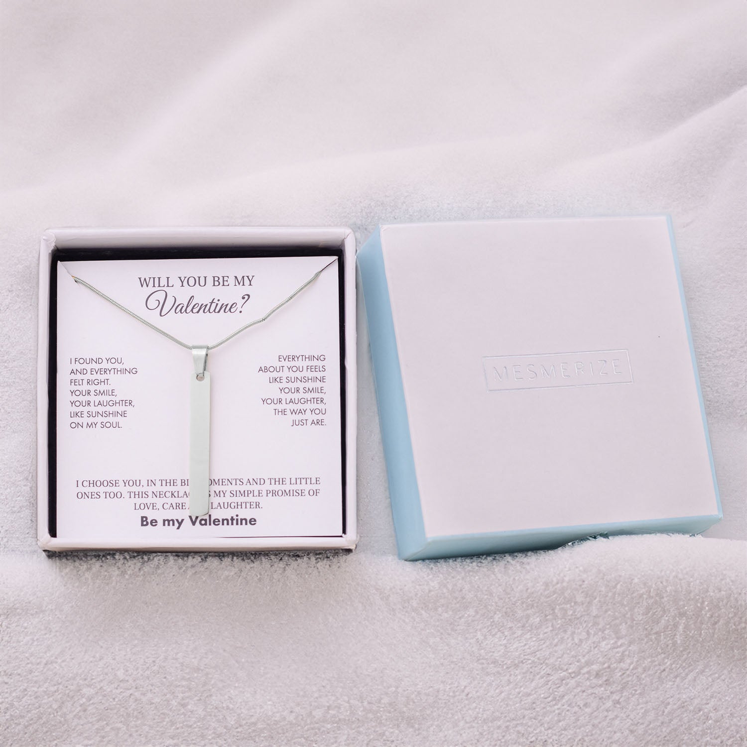 Slim Tag Necklace Silver