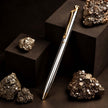 Polished Natural Pyrite Stone Twist Ball Pen