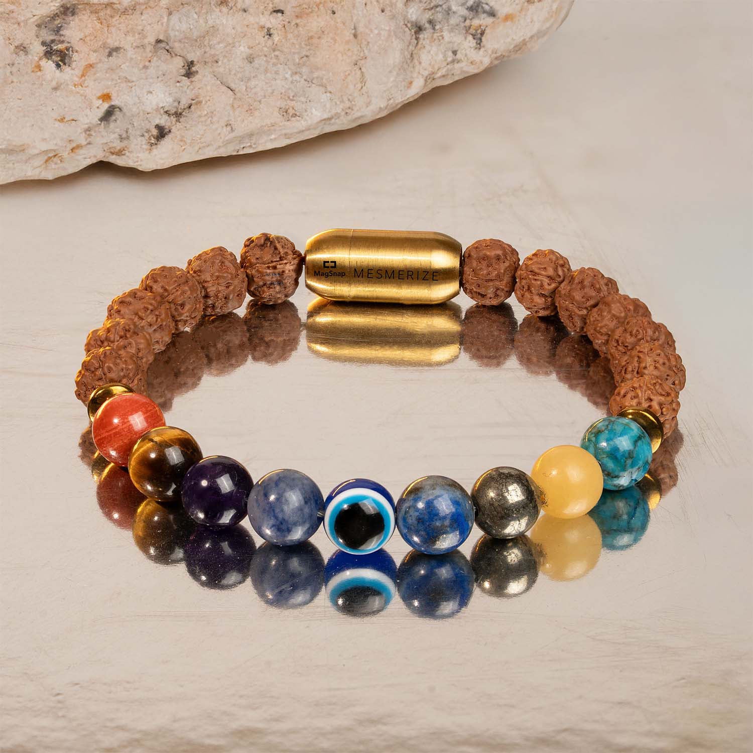 Spiritual Rudraksh 9 Chakra Bracelet