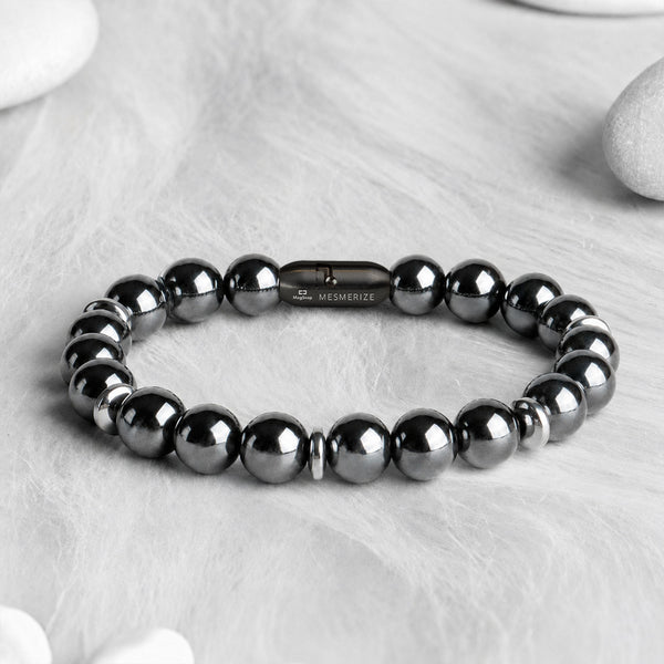 Mystic Grey Hematite Natural Stone Bracelet with MagSnap 2