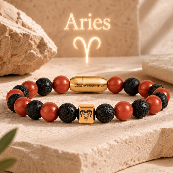 Aries (Mesh)Zodiac Stone Bracelet with MagSnap 2