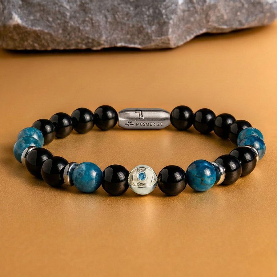Pure 925 Silver Aegis Evil Eye Natural Stone Bracelet with MagSnap 4