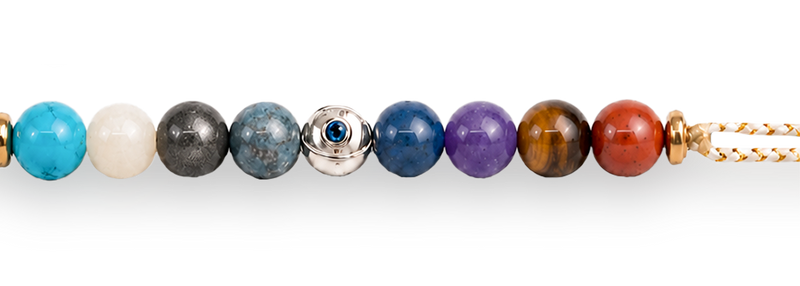 925 Sterling Silver Super 9 Chakra Natural Stone Rakhi