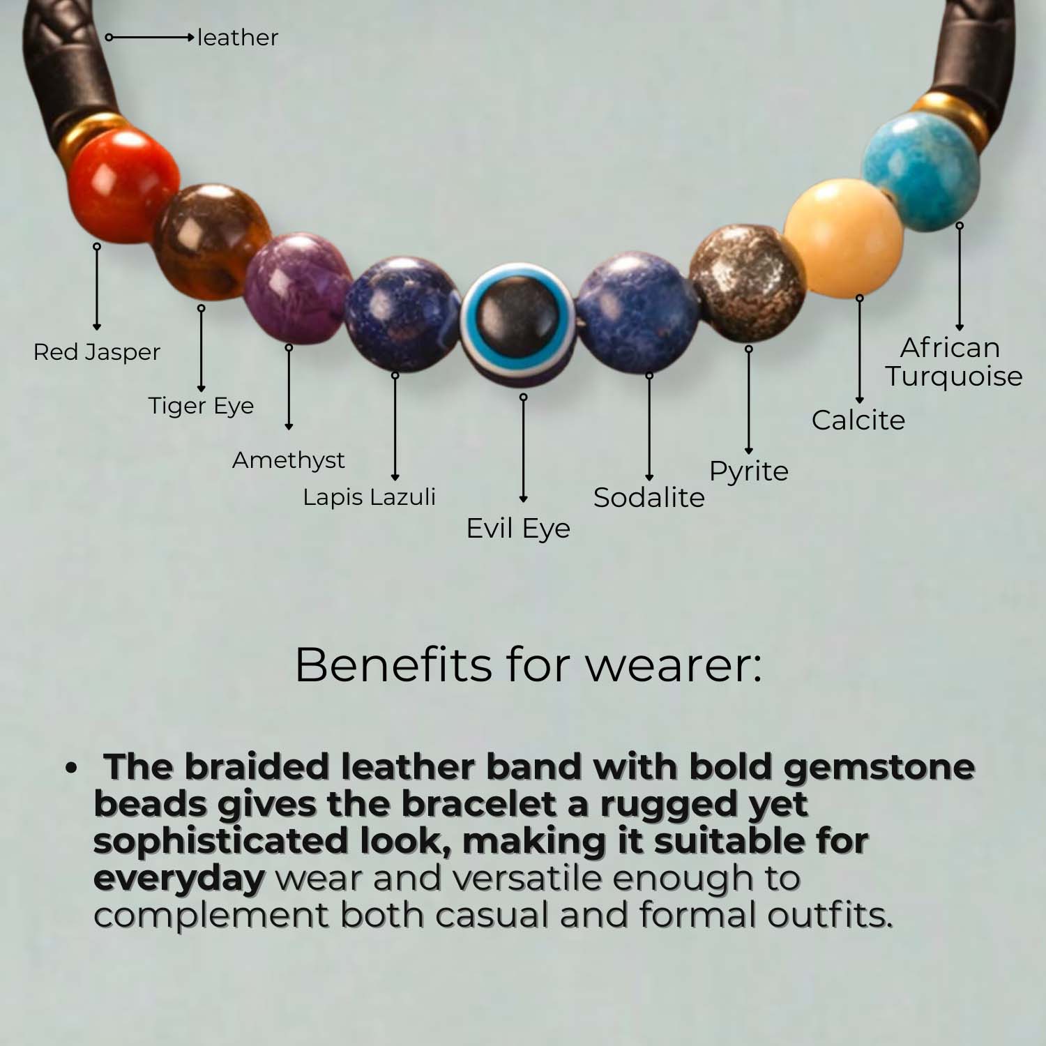 9 Chakra NeoLeather Bracelet With MagSnap2