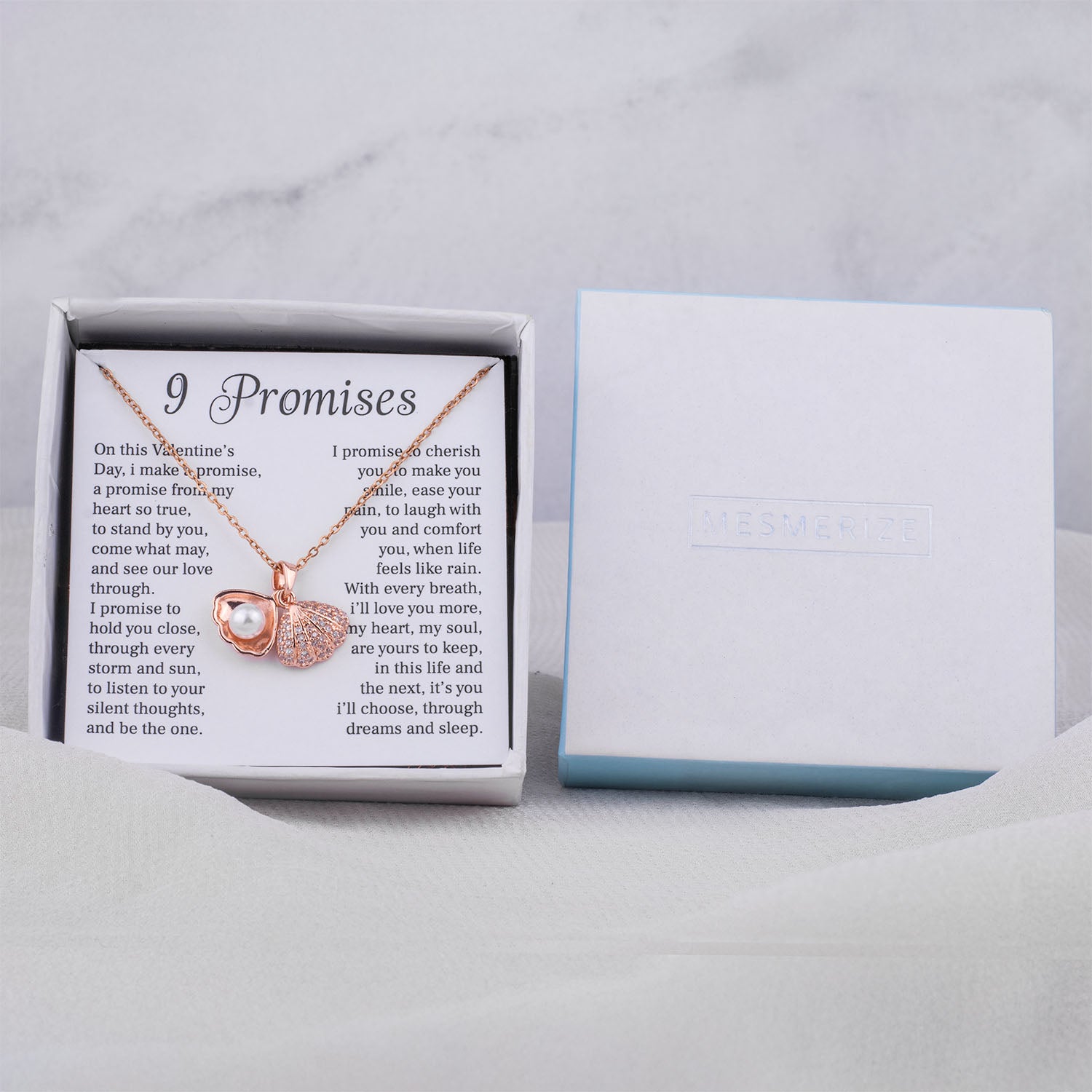 Pearl Shell Necklace Rose Gold