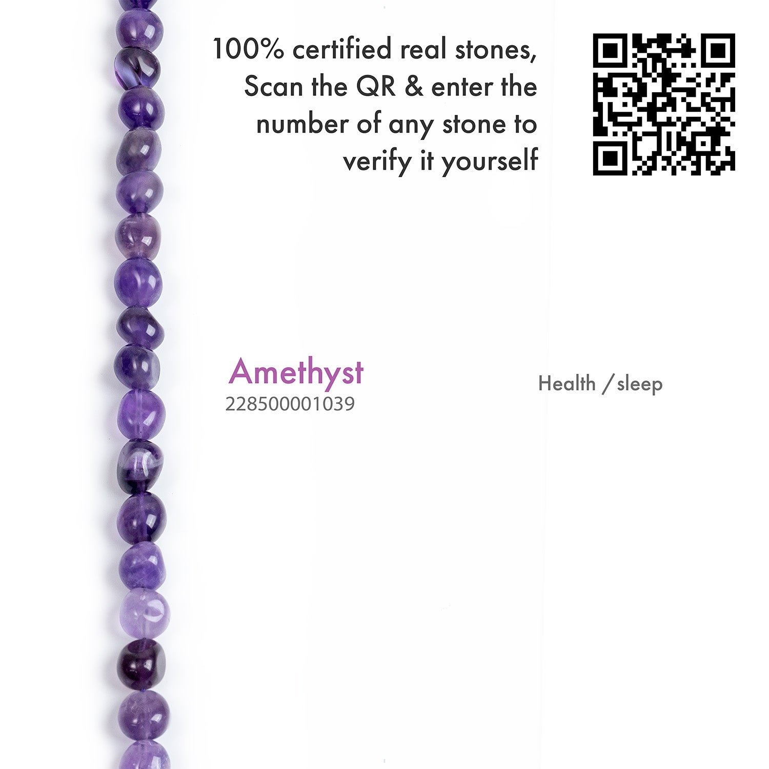 Amethyst Tumble Natural Stone Elastic Bracelet