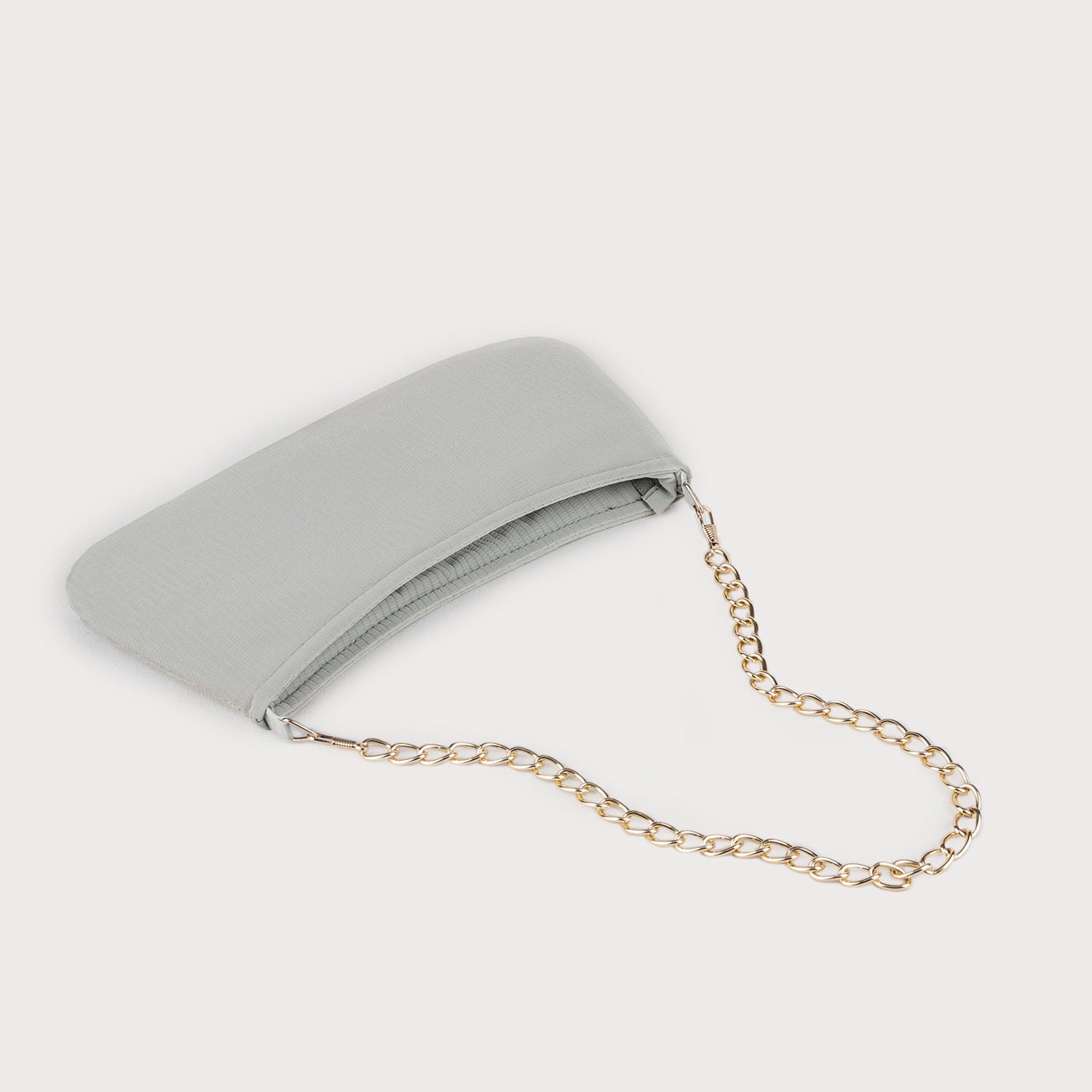 Silver Grey Soft Matte Baguette Bag