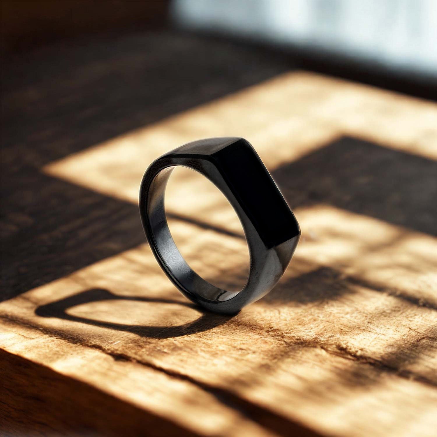 Noir Band Ring Black