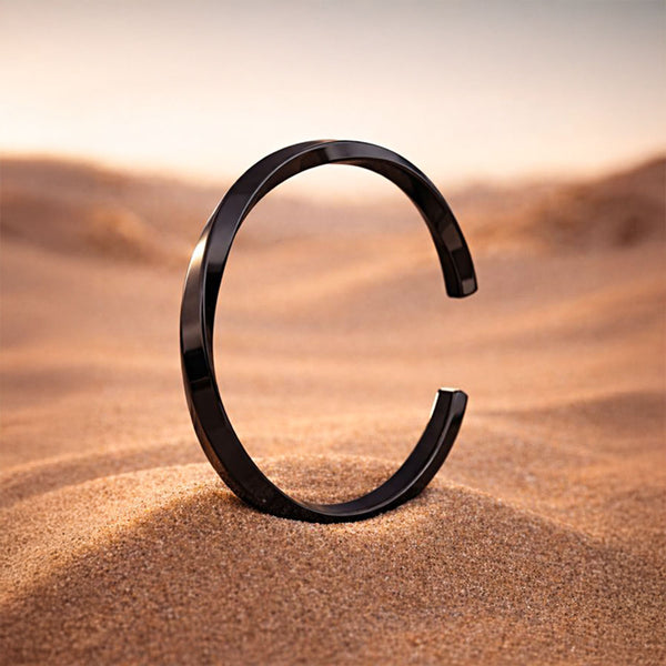 Black Twisted Cuff Bracelet