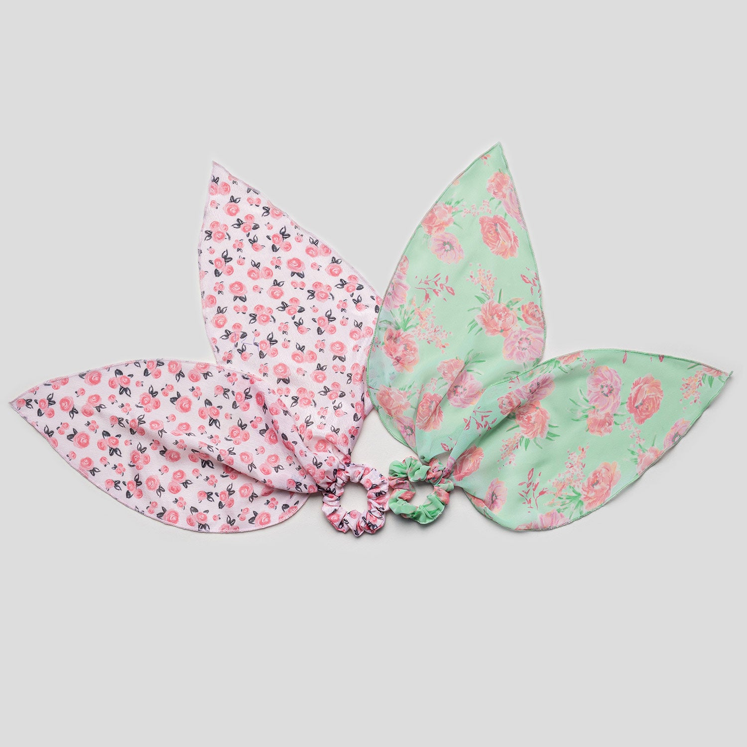 Skinny Scarf Scrunchies (Pink Rosette, Minty Rose)